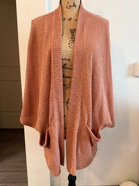 Aerie Dusty Rose Open Knit Cocoon Cardigan O/S NWT Oversized